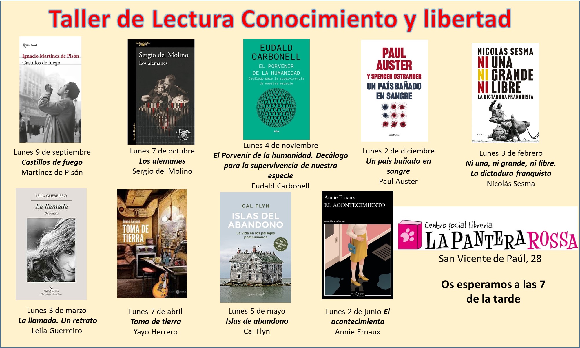 Taller de lectura Conocimiento y libertad 24-25